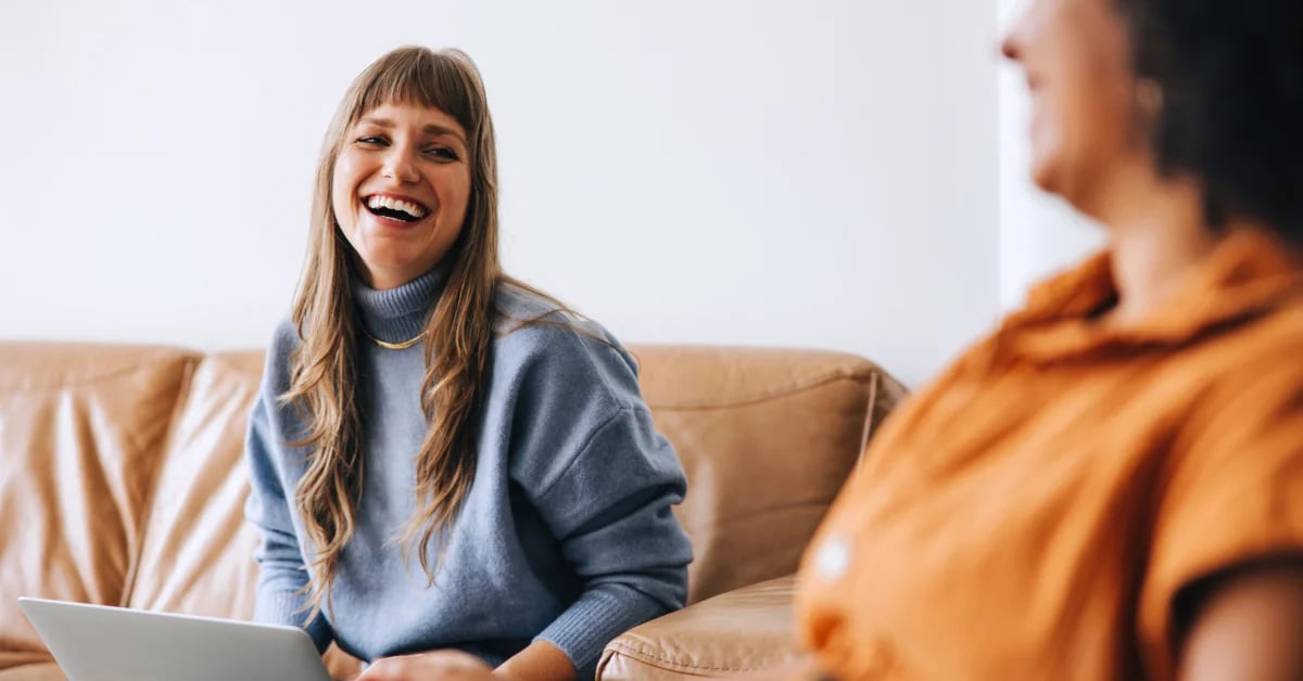interactive-slip-female-employee-laughing