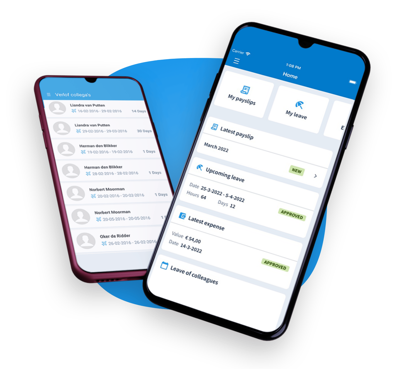 Nmbrs phone mockup