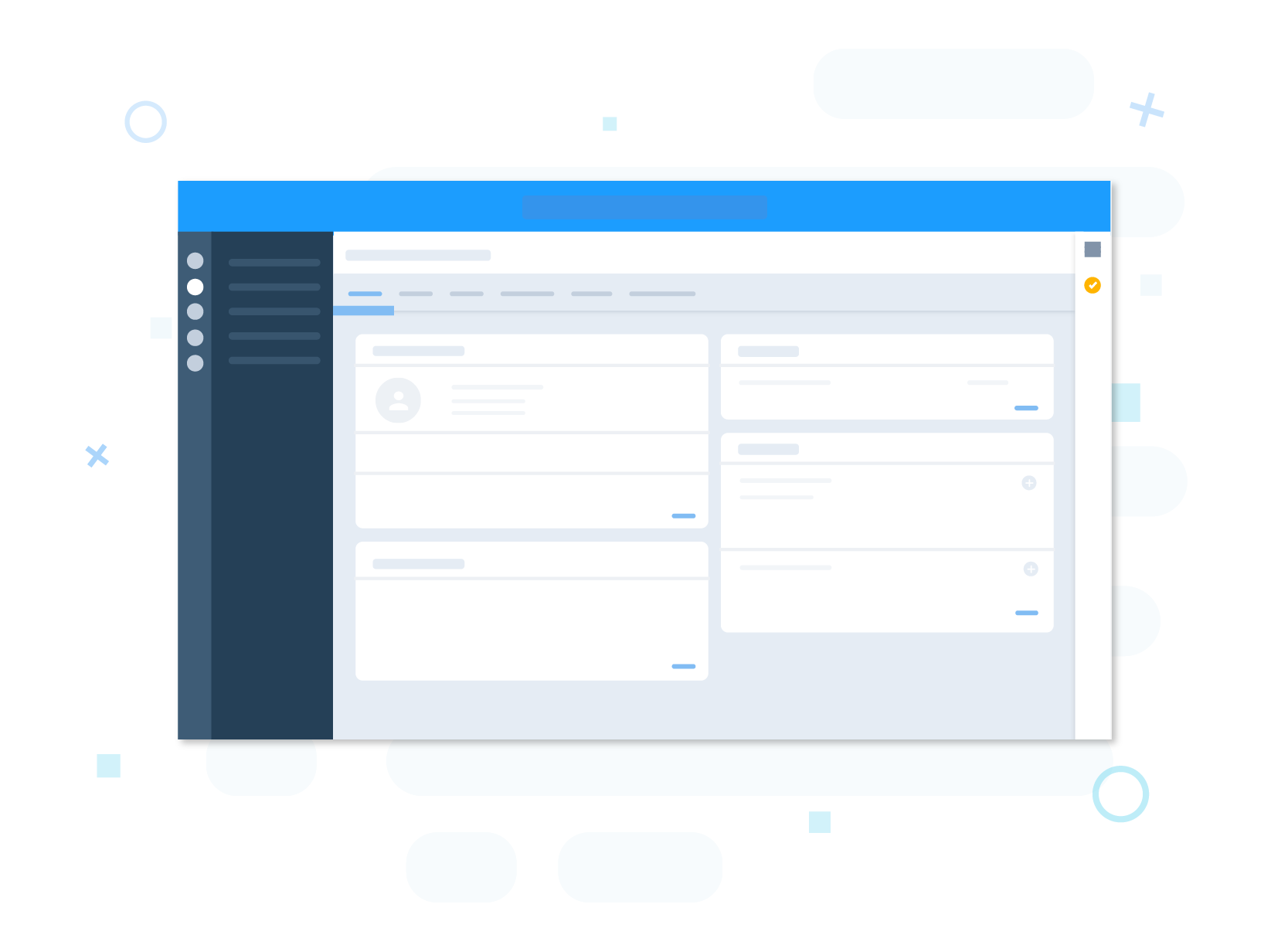 Features Dashboard with icons