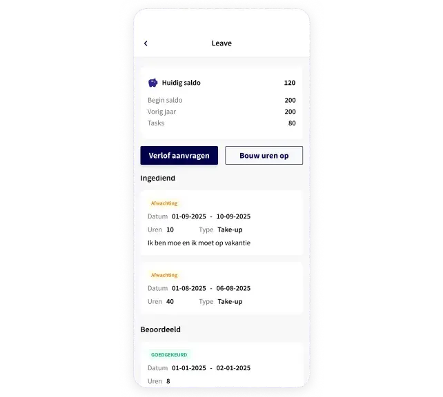 verlof registreren bijhouden software