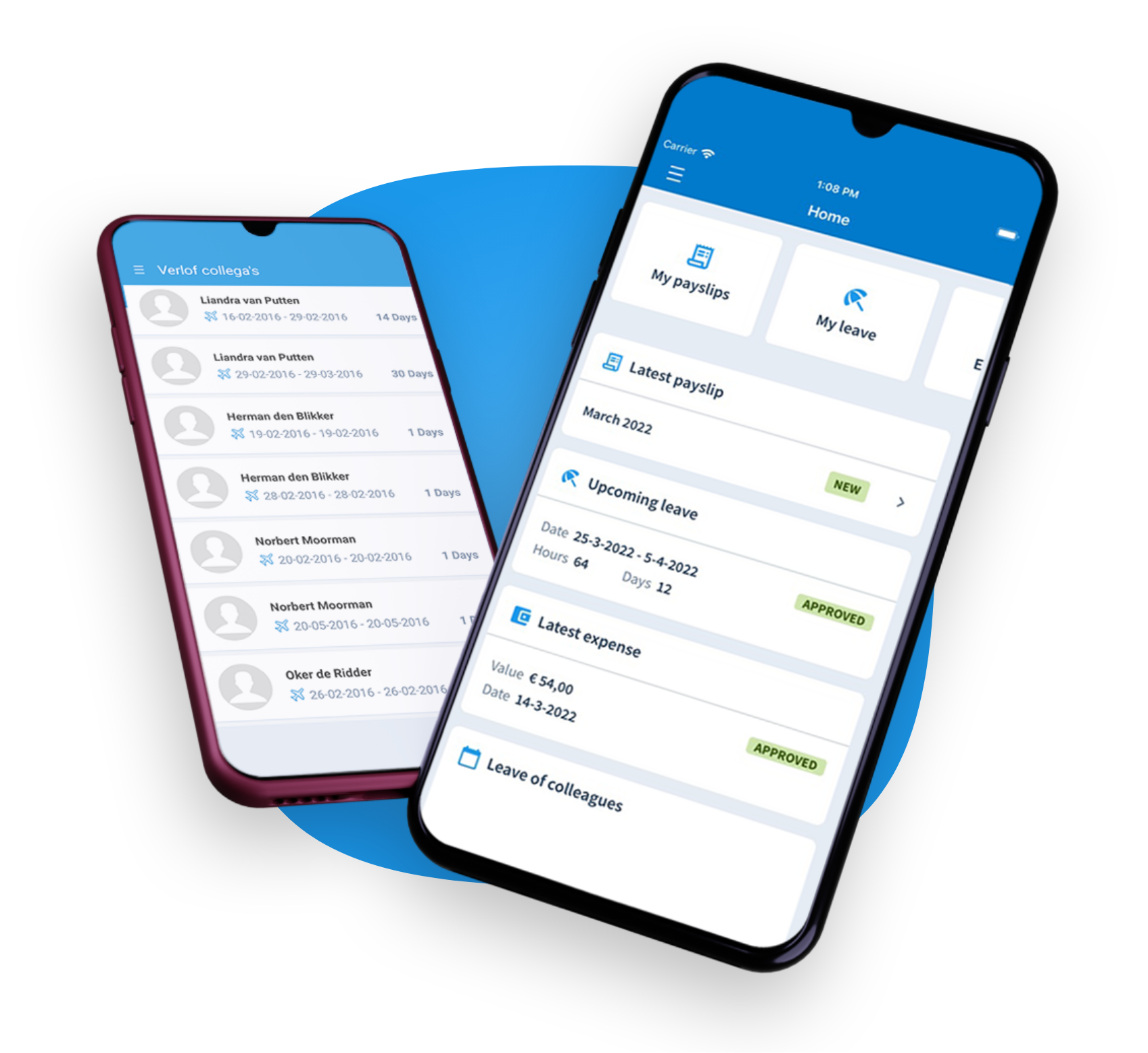 Nmbrs phone mockup