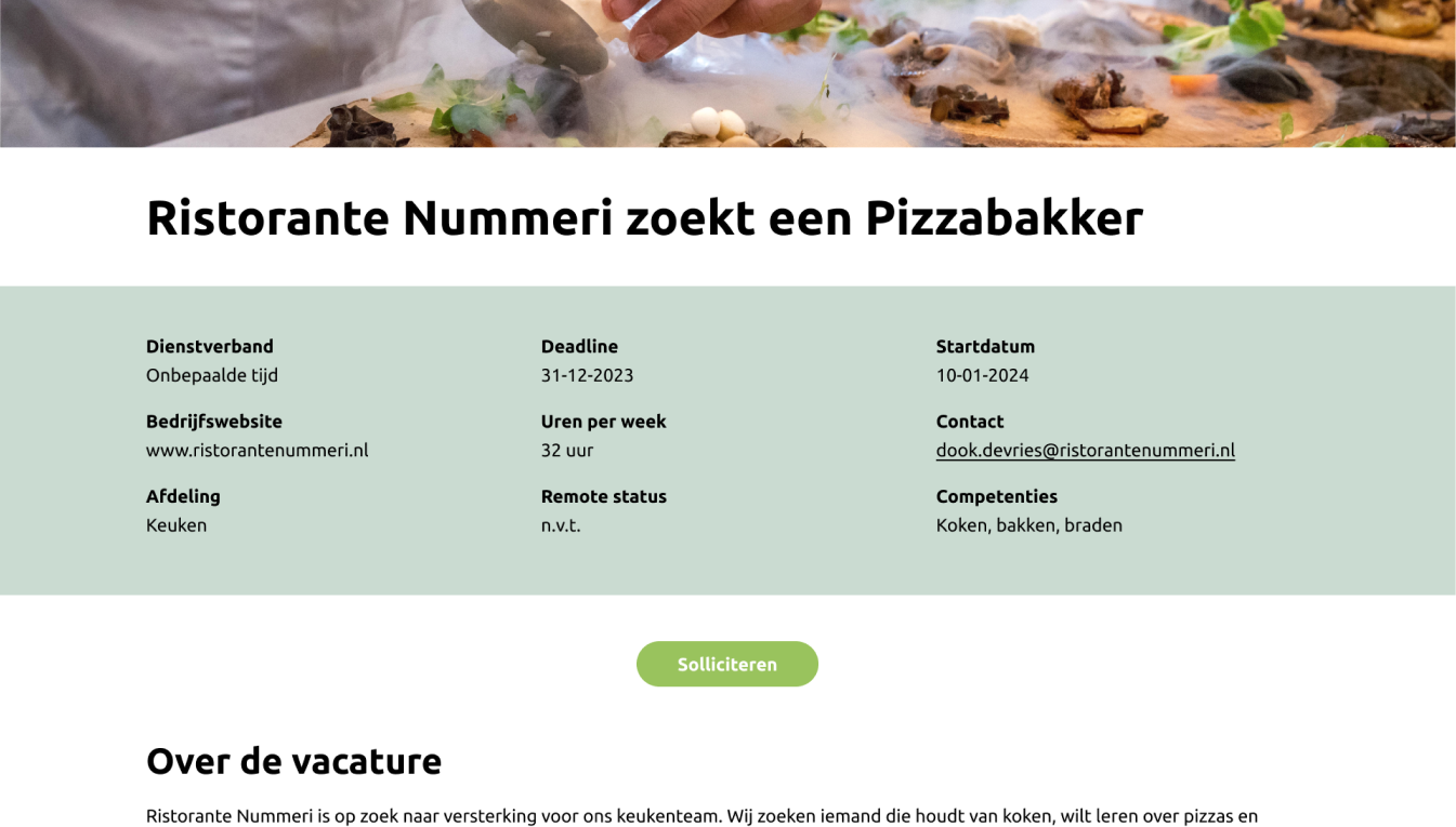 Hire - Job detail